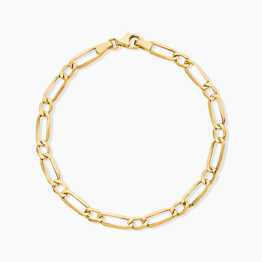 Bracelet Ophelio Maille Alternee 1/1 Or Jaune - Bracelets cha&icirc;ne Femme | Histoire d&rsquo;Or