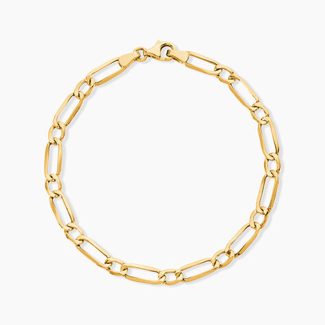 Bracelet Ophelio Maille Alternee 1/1 Or Jaune - Bracelets cha&icirc;ne Femme | Histoire d&rsquo;Or