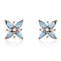 Boucles D'oreilles Puces Anabele Or Rose Topaze Oxyde