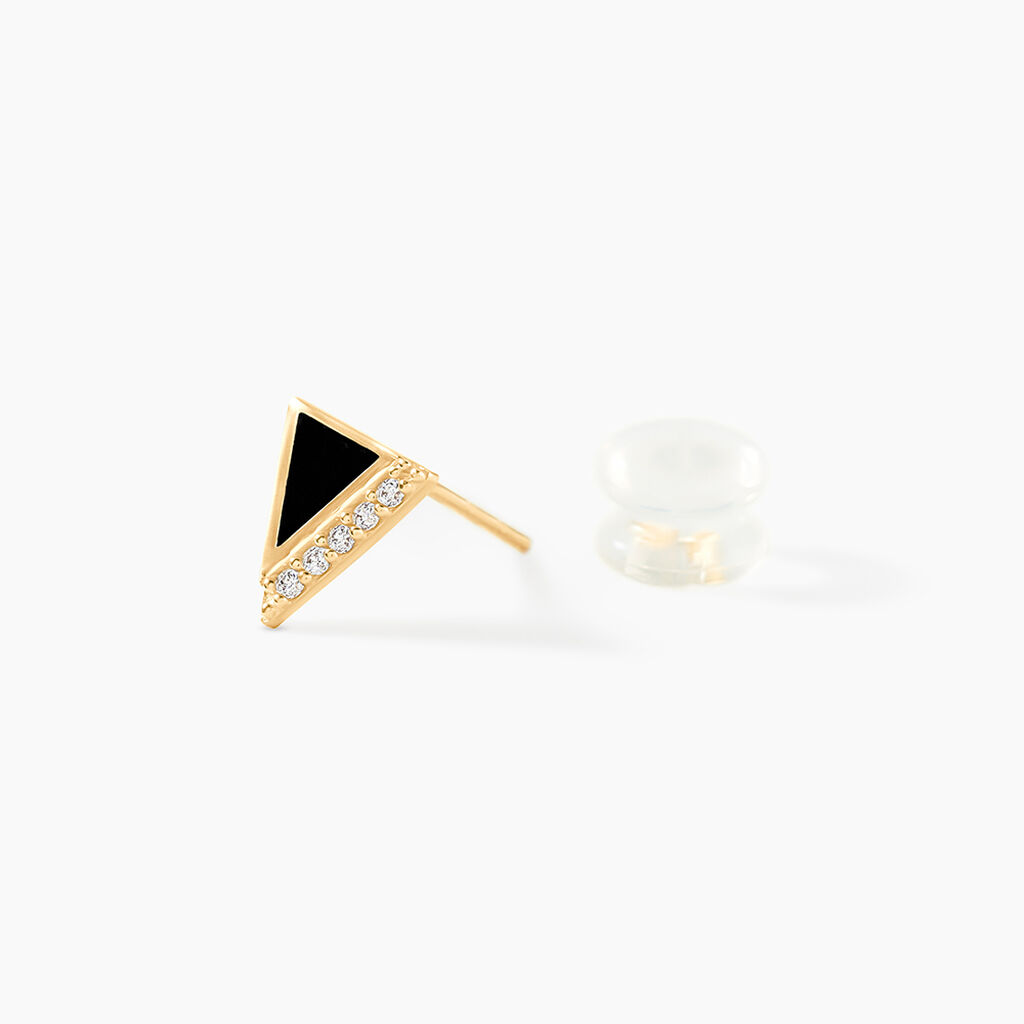 Boucles D'oreilles Puces Seymour Or Jaune Oxyde De Zirconium - Clous d'oreilles Femme | Histoire d&rsquo;Or