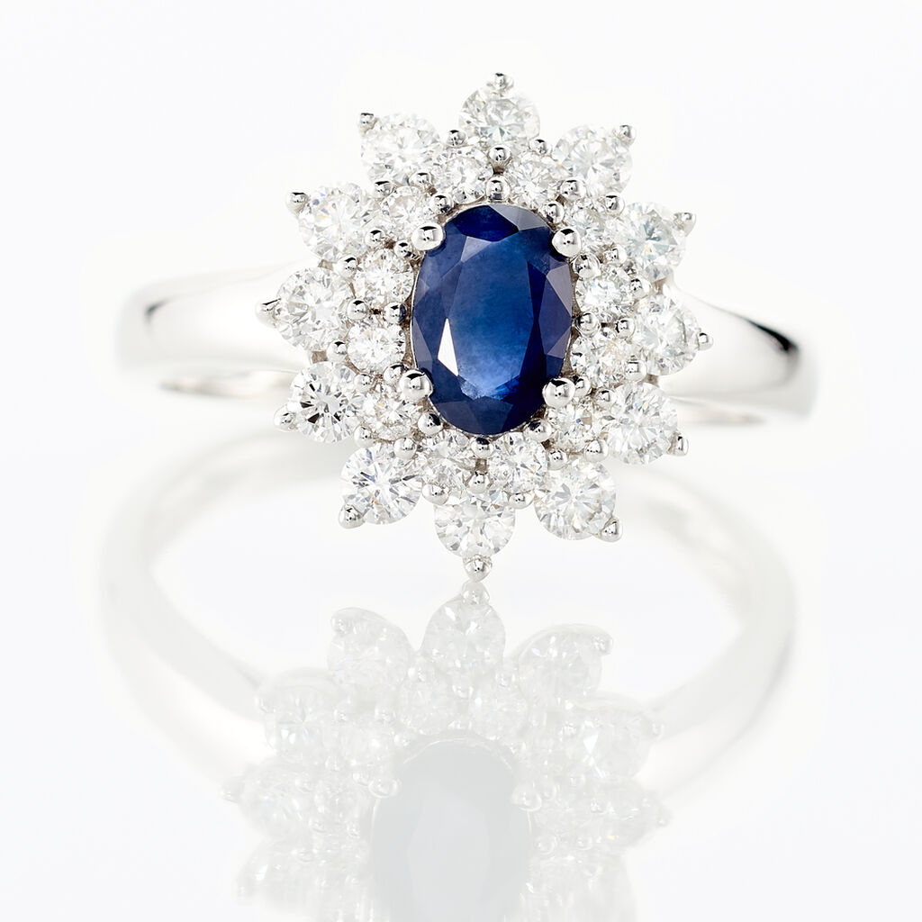 Bague Ivan Or Blanc Saphir Et Diamant - Bagues solitaires Femme | Histoire d’Or