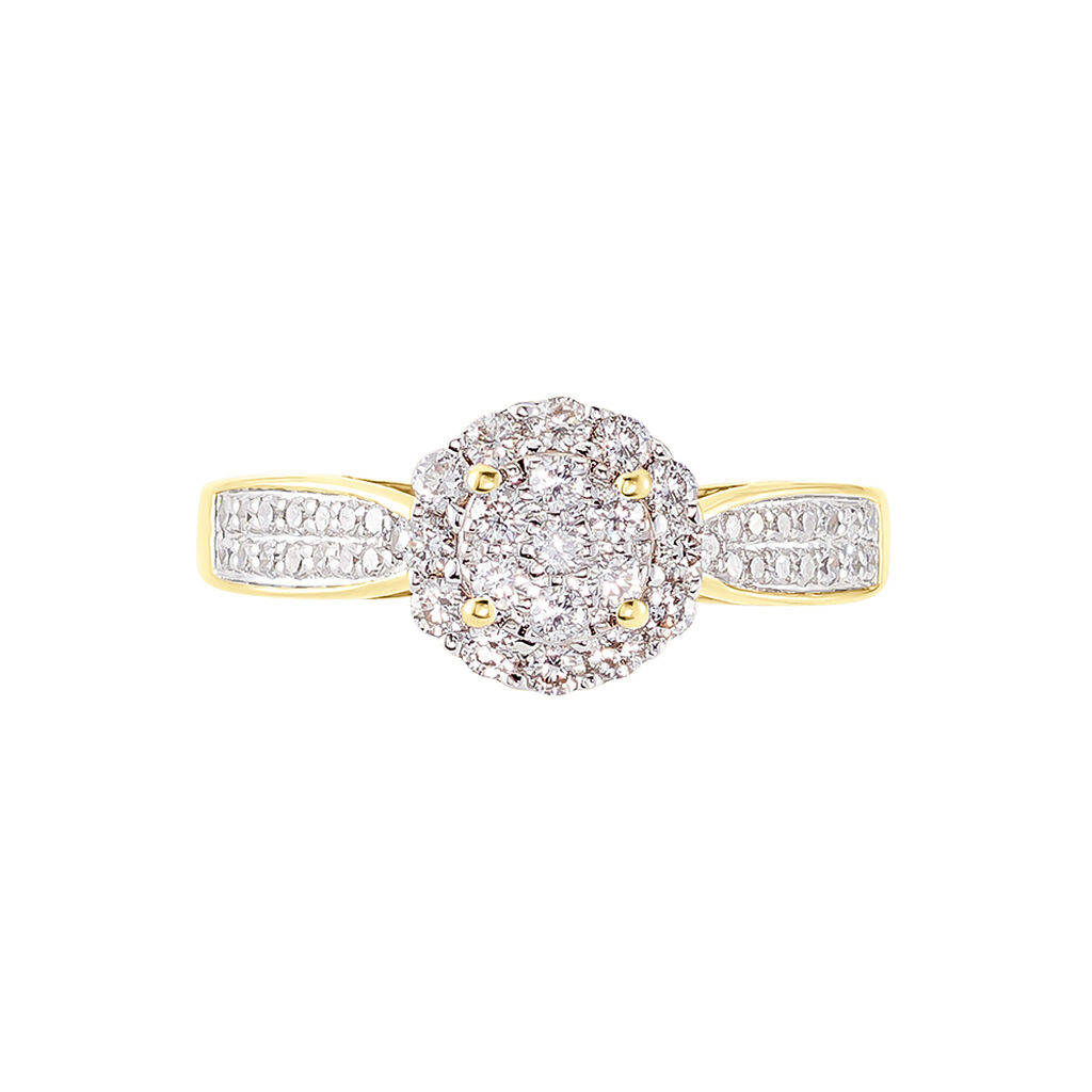 Bague Chou Or Jaune Diamant - Bagues avec pierre Femme | Histoire d’Or