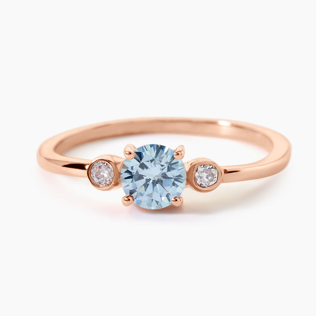 Bague Solitaire Shir Argent Rose Oxyde De Zirconium - Bagues solitaires Femme | Histoire d&rsquo;Or