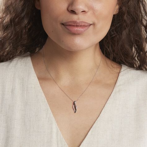 Collier Courbes Or Blanc Diamant - Colliers Femme | Histoire d’Or