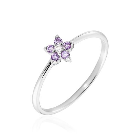 Bague Argent Purple Bloom Oxyde De Zirconium - Bagues avec pierre Femme | Histoire d’Or