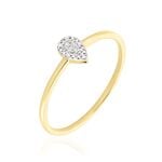 Bague Pear C Or Jaune Diamant - Bagues avec pierre Femme | Histoire d&rsquo;Or