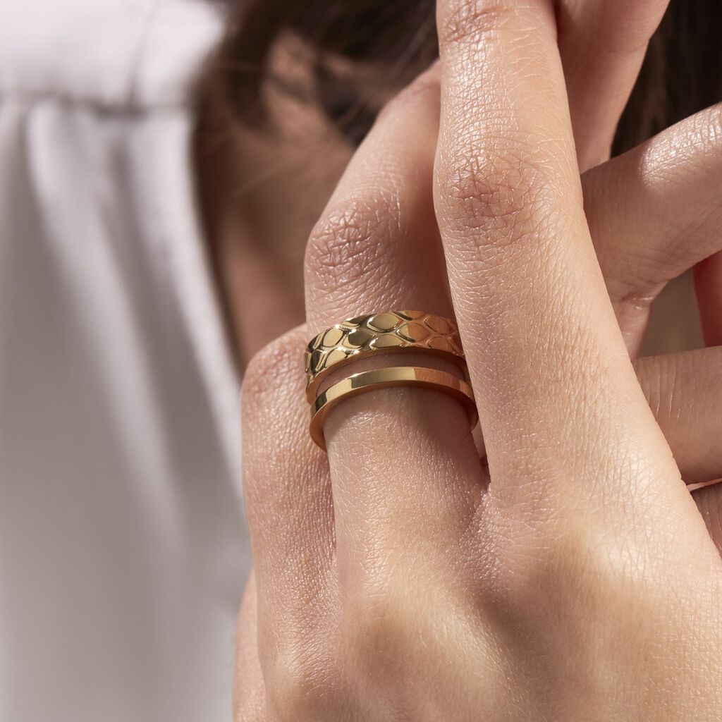 Bague Ajustable Abram Acier Doré - Soldes Femme | Histoire d’Or