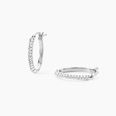 Cr&eacute;oles Sandrine Or Blanc Strass - Boucles d'oreilles cr&eacute;oles Femme | Histoire d&rsquo;Or