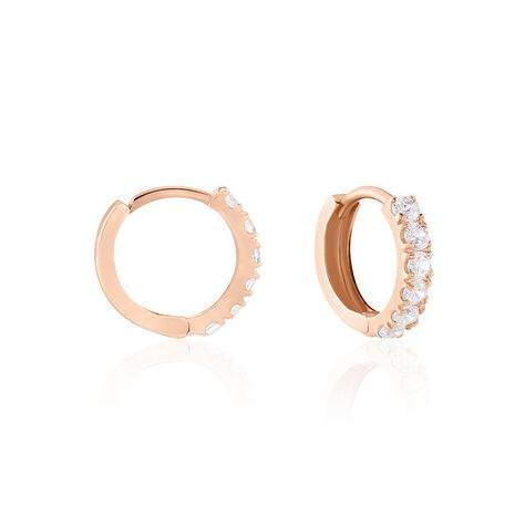 Cr&eacute;oles Or Rose Andgelina Oxyde - Boucles d'oreilles cr&eacute;oles Femme | Histoire d&rsquo;Or