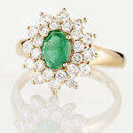 Bague Ivan Or Jaune Emeraude Et Diamant - Bagues solitaires Femme | Histoire d&rsquo;Or