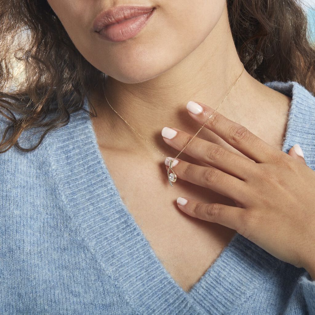 Collier Or Jaune Sagesse Oxydes De Zirconium - Colliers Femme | Histoire d’Or