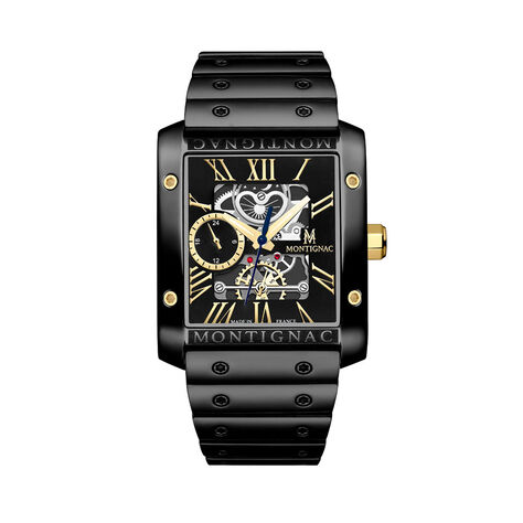 Montre Montignac Square Noir - Montres Homme | Histoire d&rsquo;Or