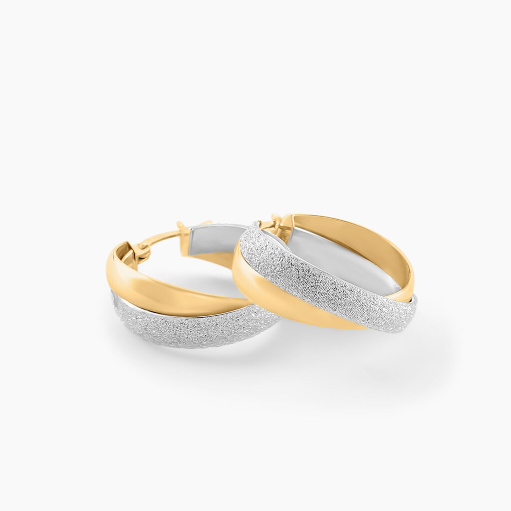 Créoles Lolly Or Bicolore - Boucles d'oreilles créoles Femme | Histoire d’Or