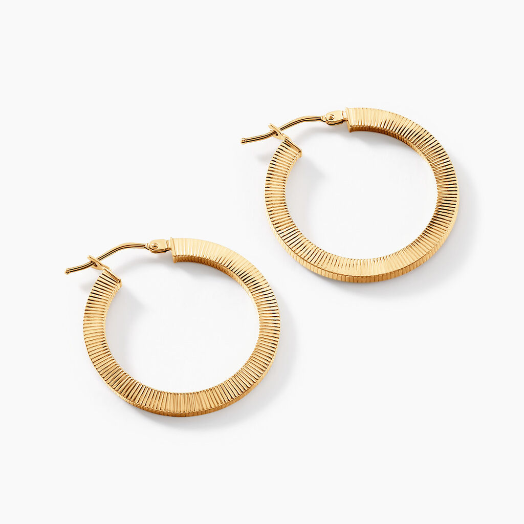 Créoles Zackary Or Jaune - Boucles d'oreilles créoles Femme | Histoire d’Or