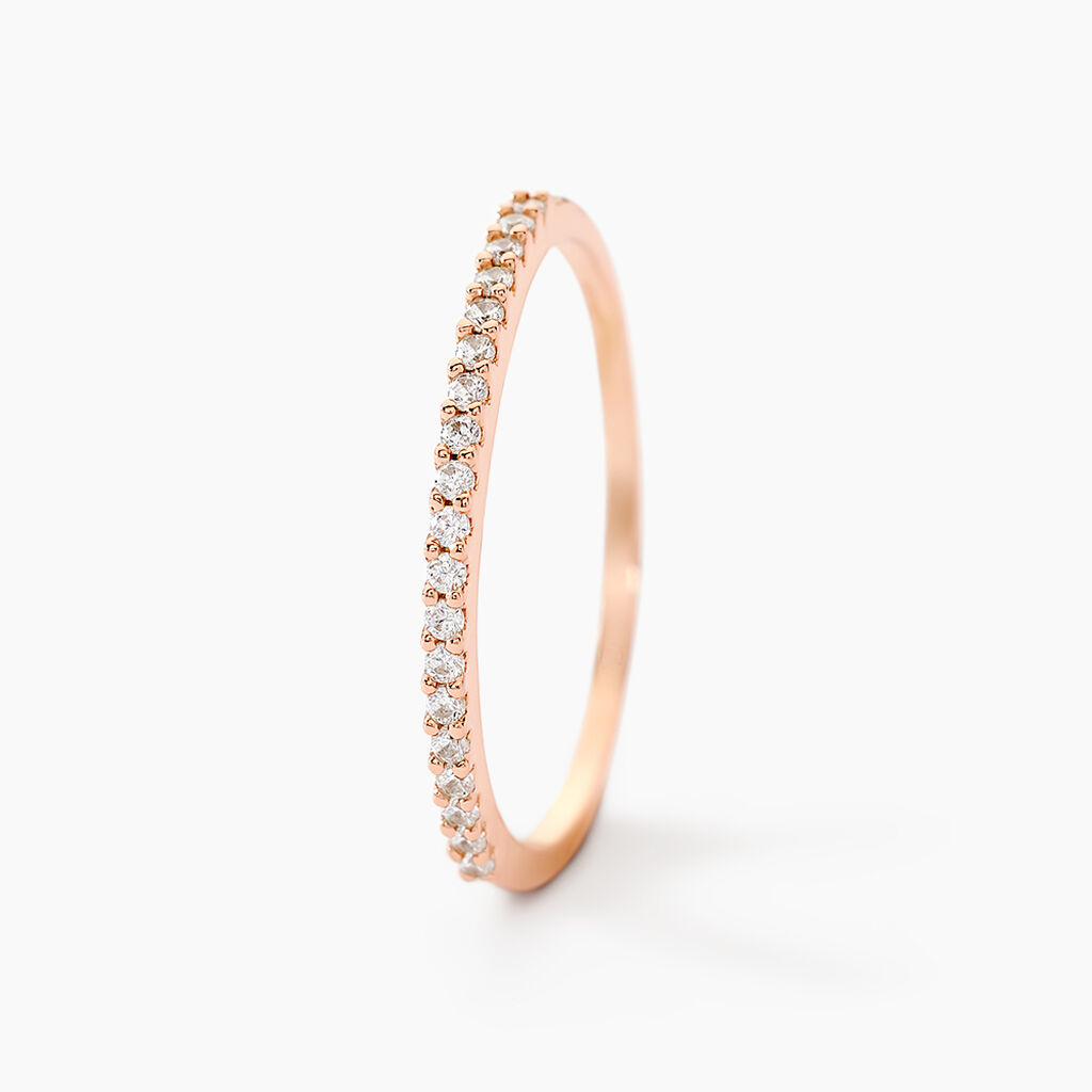 Bague Jaquelyn Argent Rose Oxyde De Zirconium - Bagues avec pierre Femme | Histoire d&rsquo;Or