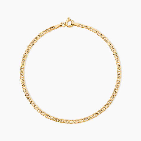 Bracelet Capucin Or Jaune Maille Marine Plate - Bracelets cha&icirc;ne Femme | Histoire d&rsquo;Or