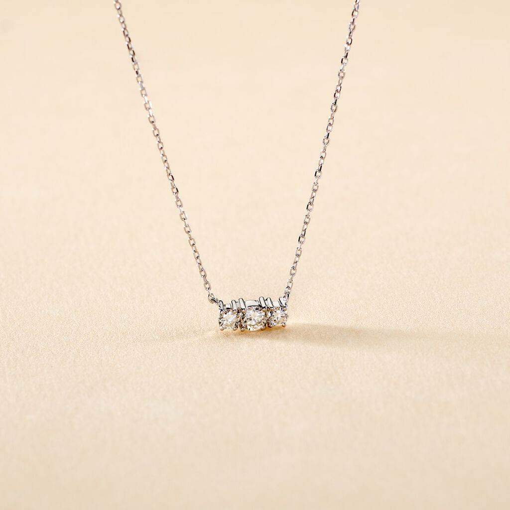 Collier Or Blanc Sabine Diamants - Colliers Femme | Histoire d&rsquo;Or