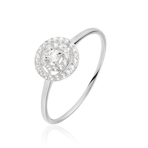 Bague Solitaire Adriana Rond Or Blanc Oxyde De Zirconium - Bagues solitaires Femme | Histoire d’Or
