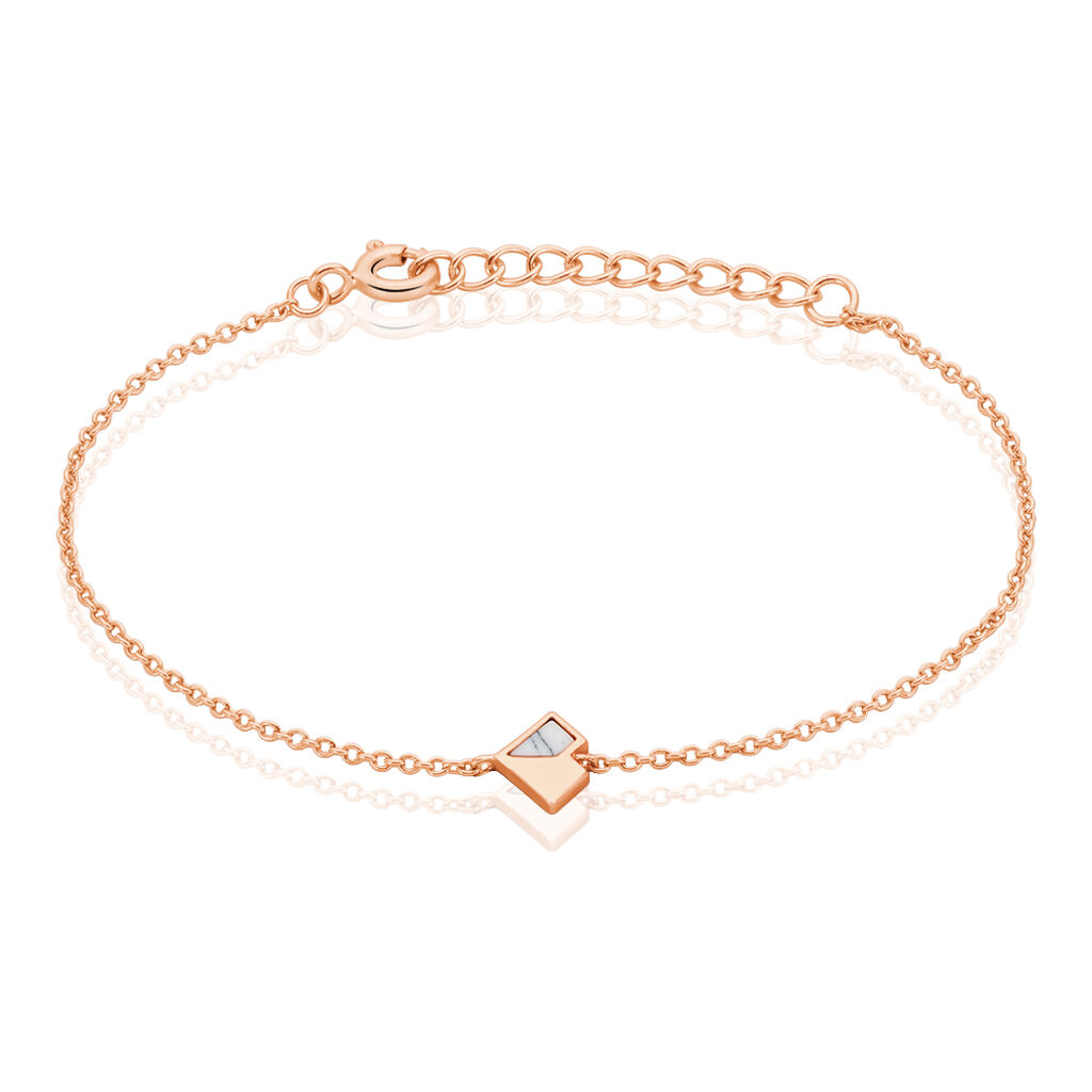 Bracelet Rossana Argent Rose Pierre De Synthese - Bracelets Coeur Femme | Histoire d’Or