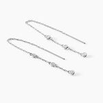Boucles D'oreilles Pendantes Themis Argent Blanc Oxyde De Zirconium - Boucles d'oreilles fantaisie Femme | Histoire d&rsquo;Or