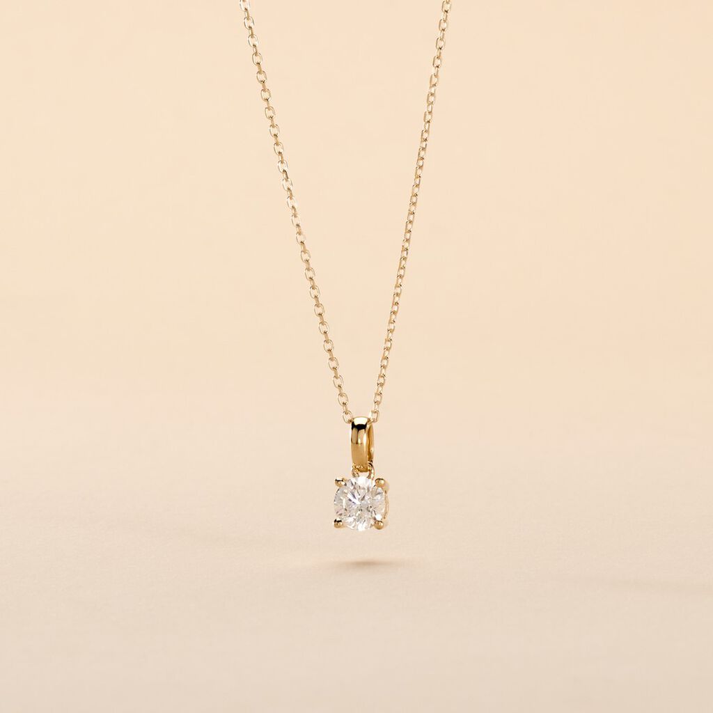 Pendentif Solitaire Aphrodite Or Jaune Diamant - Pendentifs Femme | Histoire d’Or
