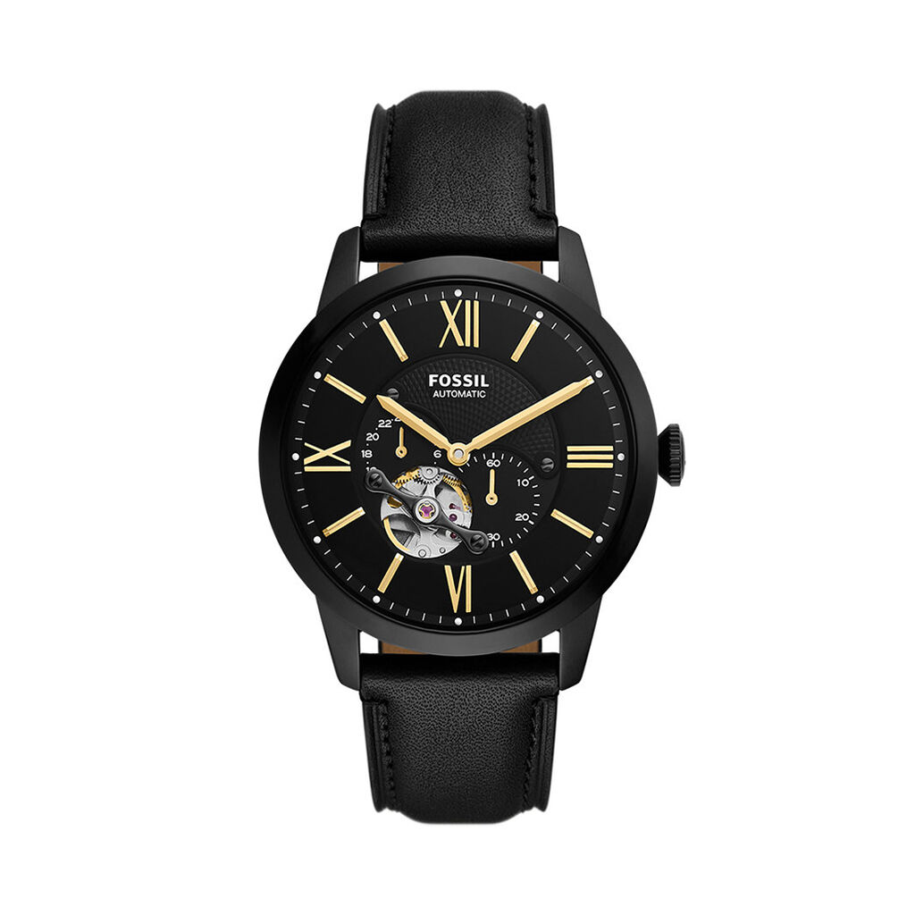 Montre Fossil Townsman C&oelig;ur Battant Noir - F&ecirc;te des p&egrave;res Homme | Histoire d&rsquo;Or