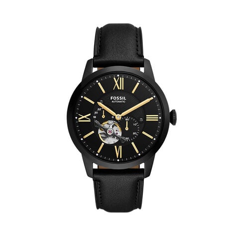 Montre Fossil Townsman C&oelig;ur Battant Noir - F&ecirc;te des p&egrave;res Homme | Histoire d&rsquo;Or