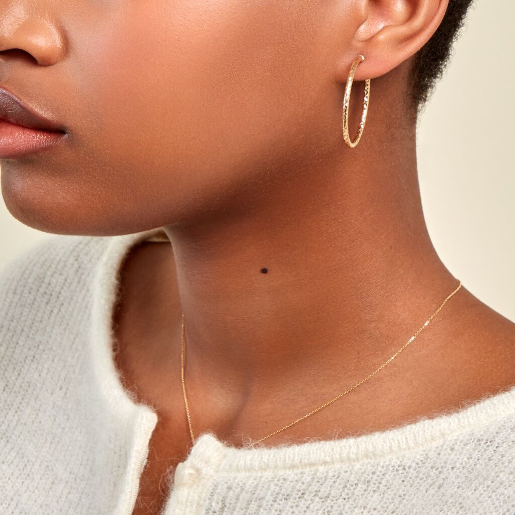 Créoles Cayla Or Jaune - Boucles d'oreilles créoles Femme | Histoire d’Or