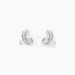 Boucles D'oreilles Puces Volute Or Blanc Diamant - Clous d'oreilles Femme | Histoire d&rsquo;Or