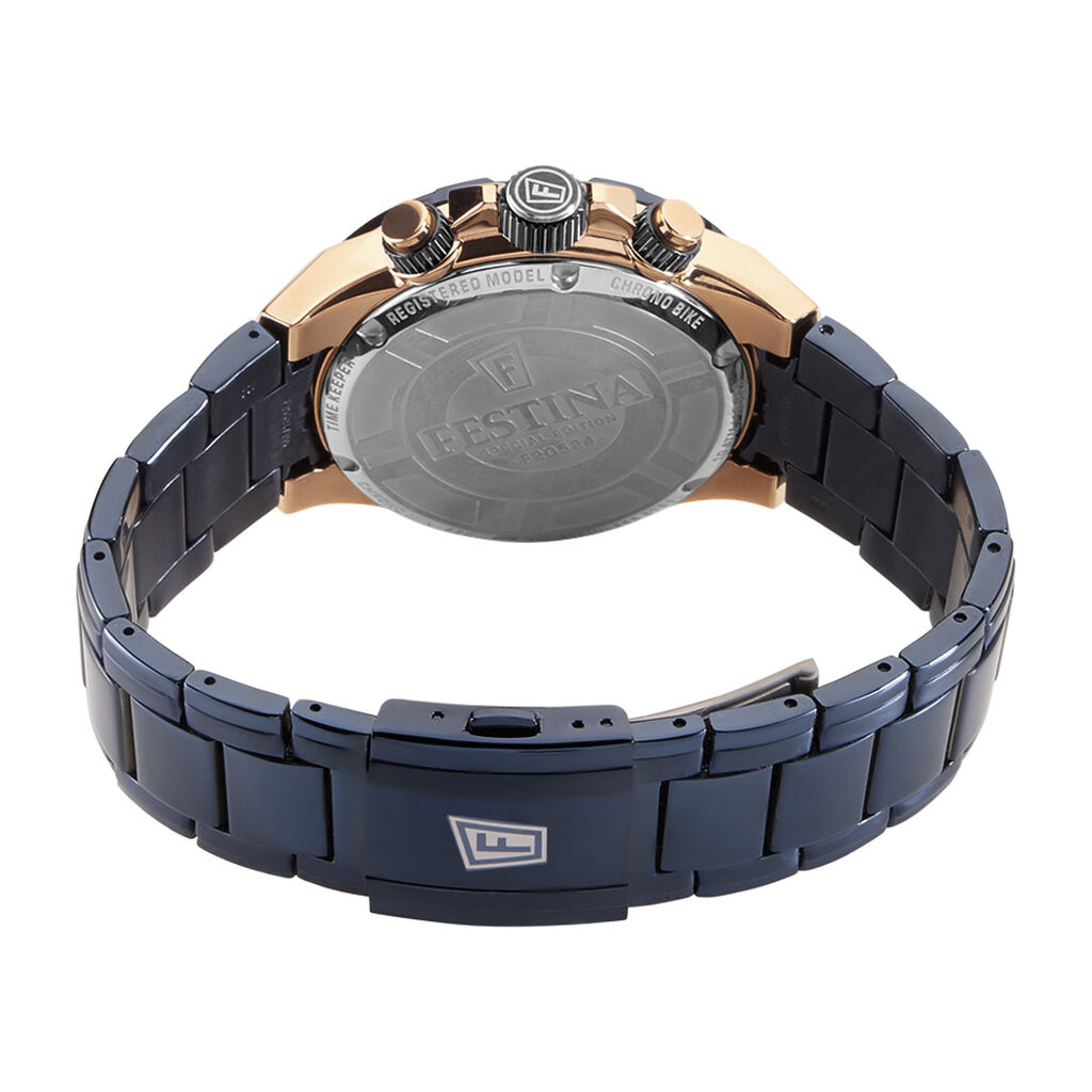 Montre Chrono Bike Bleu - F&ecirc;te des p&egrave;res Homme | Histoire d&rsquo;Or
