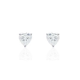 Boucles D'oreilles Puces Or Blanc Katherine Oxyde De Zirconium - Clous d'oreilles Femme | Histoire d’Or