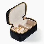 Boite &agrave; Bijou Tissu Noir - Id&eacute;es cadeaux Famille | Histoire d&rsquo;Or