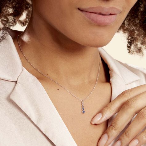 Collier Josephine Or Blanc Saphir Et Diamant - Colliers Femme | Histoire d’Or