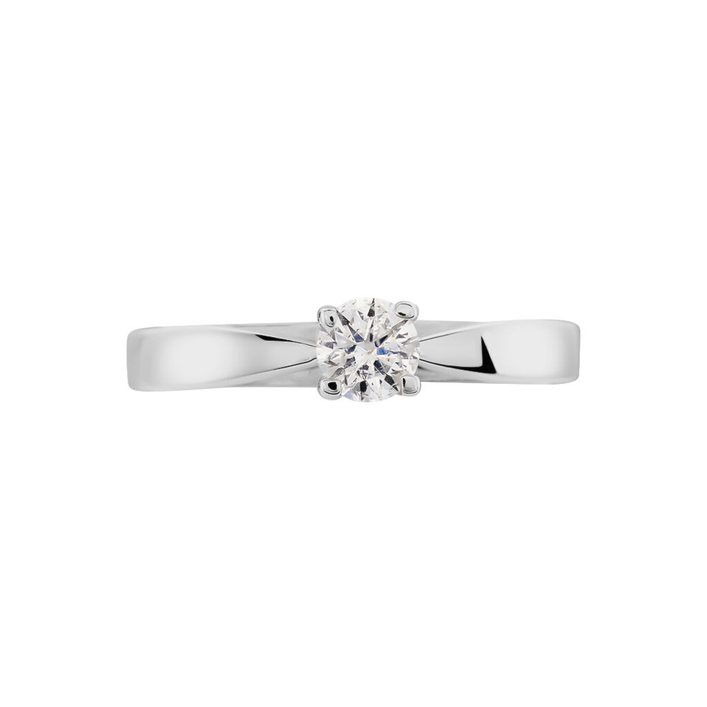 Bague Solitaire Loren Or Blanc Diamant - Bagues solitaires Femme | Histoire d&rsquo;Or