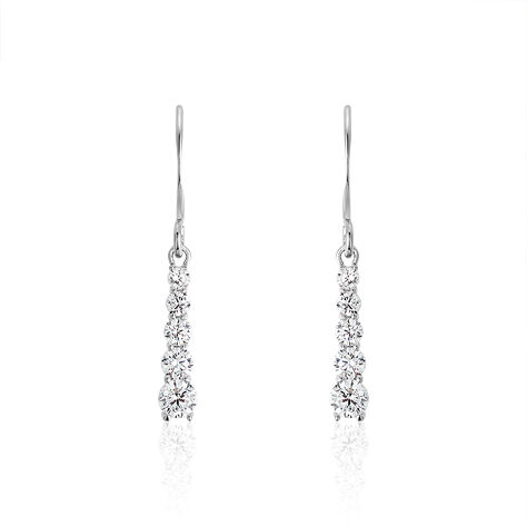 Boucles D'oreilles Pendantes Argent Blanc Henriet Oxyde De Zirconium - Boucles d'oreilles fantaisie Femme | Histoire d’Or