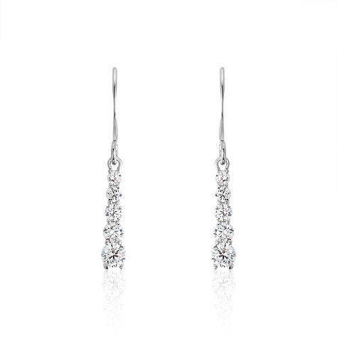 Boucles D'oreilles Pendantes Argent Blanc Henriet Oxyde De Zirconium - Boucles d'oreilles fantaisie Femme | Histoire d’Or