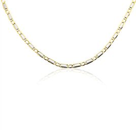 Collier Danae Maille Plaquette Alternée 1/1 Or Bicolore - Chaines Homme | Histoire d’Or