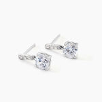 Boucles D'oreilles Pendantes Paciane Or Blanc Oxyde De Zirconium - Boucles d'oreilles pendantes Femme | Histoire d&rsquo;Or