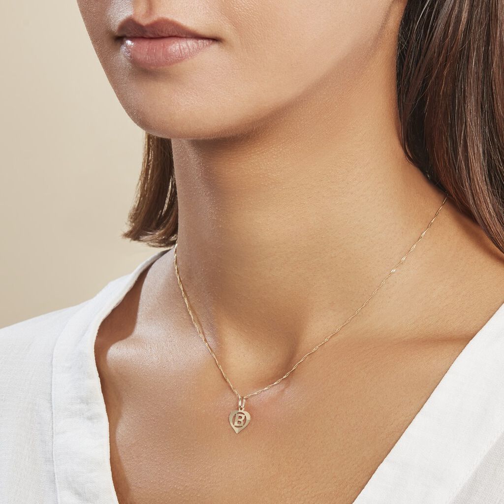 Pendentif Eudocie Coeur Lettre Or Jaune - Pendentifs Famille | Histoire d’Or