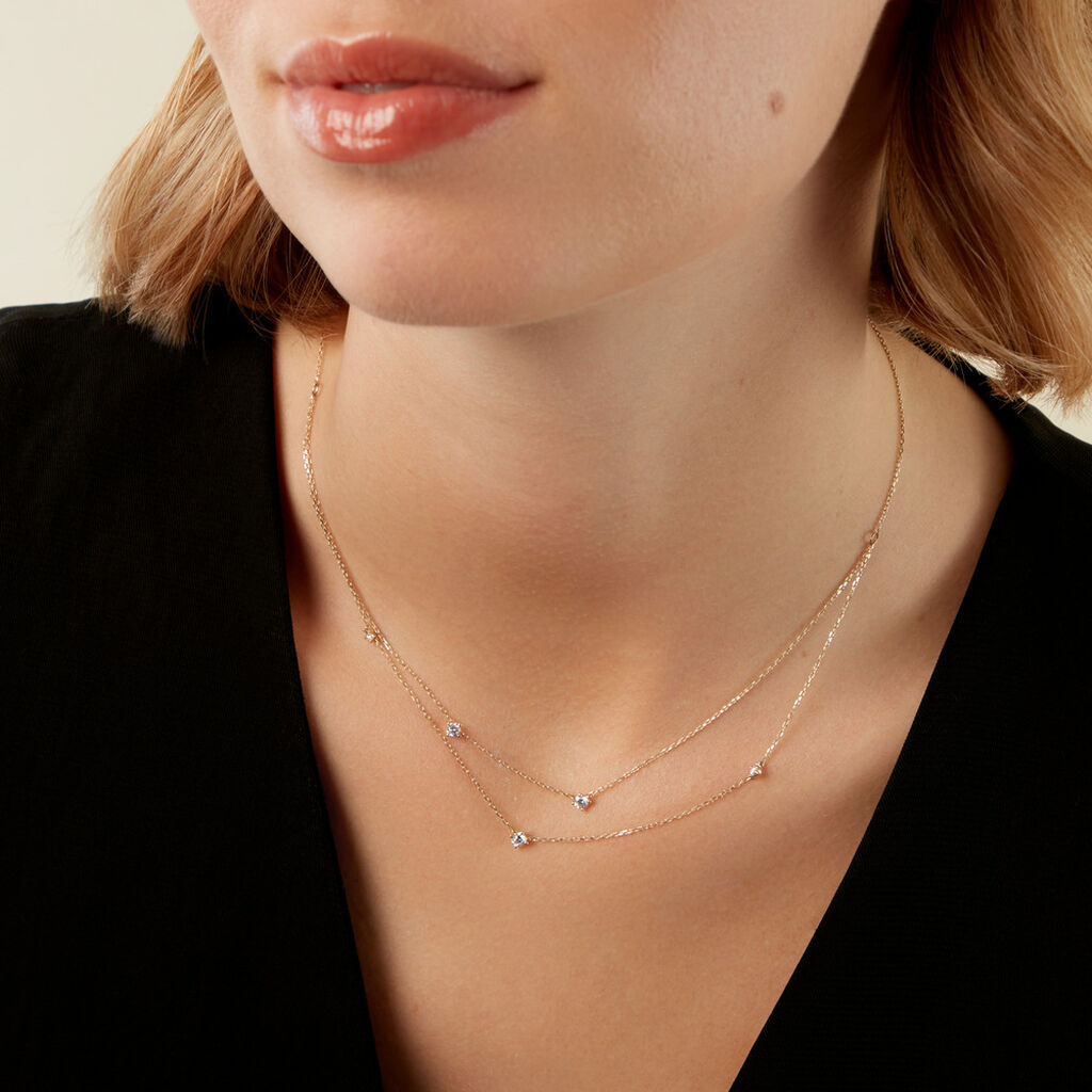 Collier Madhav Or Jaune Diamant Synthétique - Colliers doubles et triples chaînes Femme | Histoire d’Or