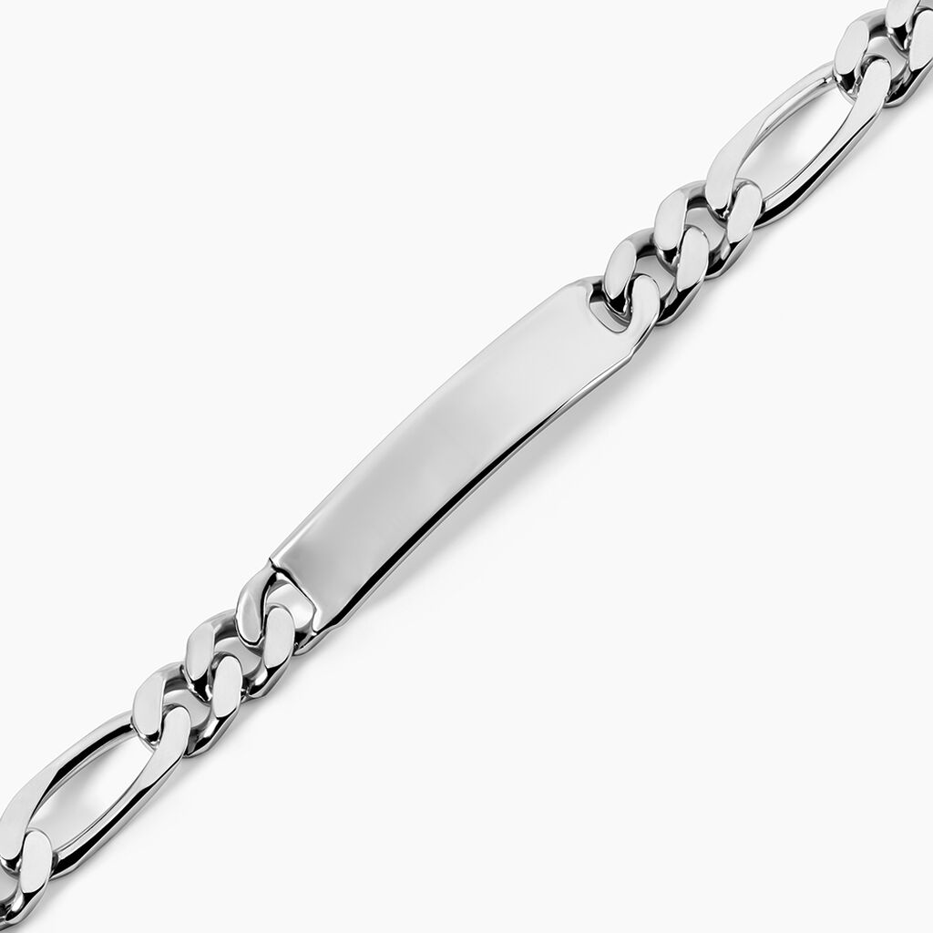 Bracelet Identit&eacute; Argent Blanc Vivian - Gourmettes Homme | Histoire d&rsquo;Or