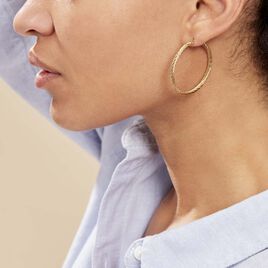Créoles Acier Doré Pascau - Boucles d'oreilles créoles Femme | Histoire d’Or