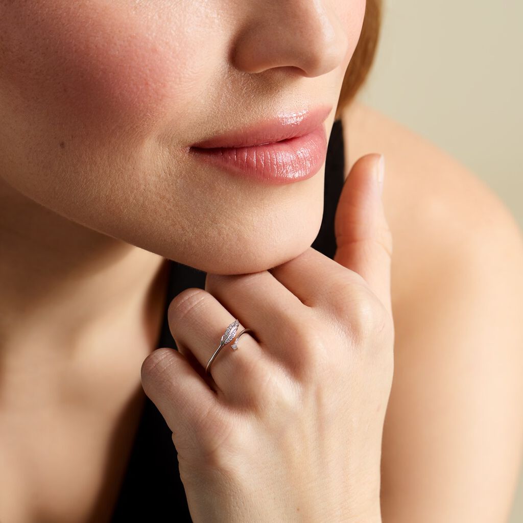 Bague Feath Argent Blanc Oxyde De Zirconium - Bagues avec pierre Femme | Histoire d’Or