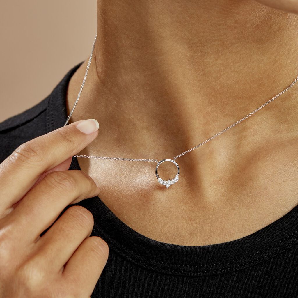 Collier Catiane Argent Blanc Oxyde De Zirconium - Colliers fantaisie Femme | Histoire d’Or