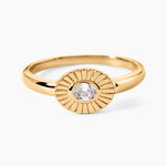 Bague Solaria Plaqu&eacute; Or Jaune Oxyde De Zirconium - Bagues solitaires Femme | Histoire d&rsquo;Or
