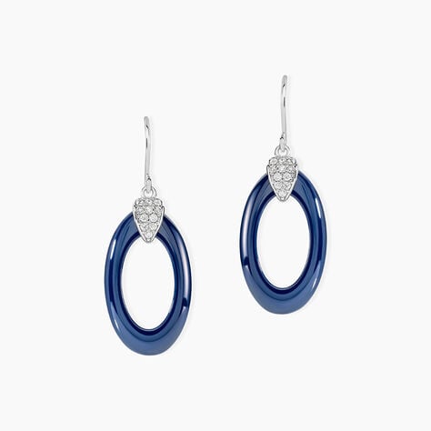 Boucles D'oreilles Pendantes Peer Argent Blanc Oxyde De Zirconium - Boucles d'oreilles fantaisie Femme | Histoire d&rsquo;Or