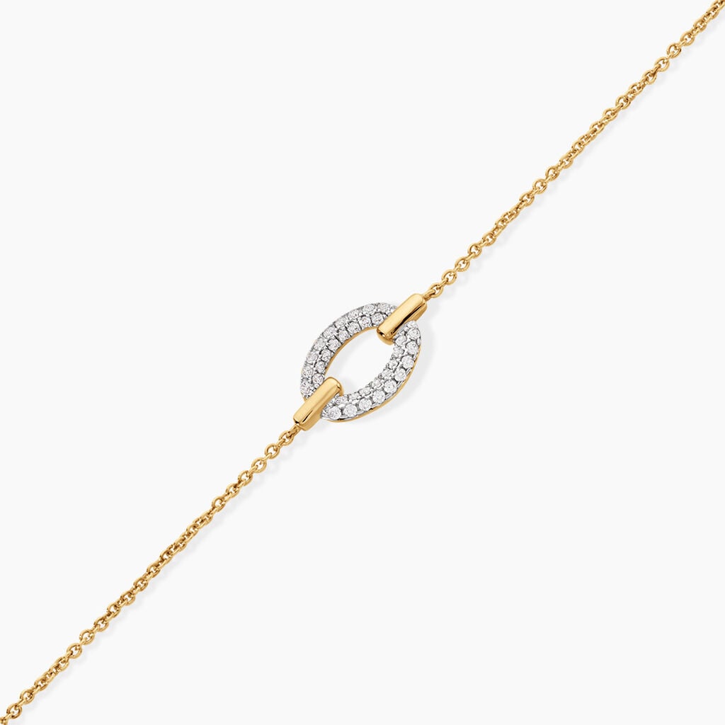 Bracelet Nami Argent Dor&eacute; A L'Or 750/1000 Oxyde De Zirconium - Bracelets Femme | Histoire d&rsquo;Or
