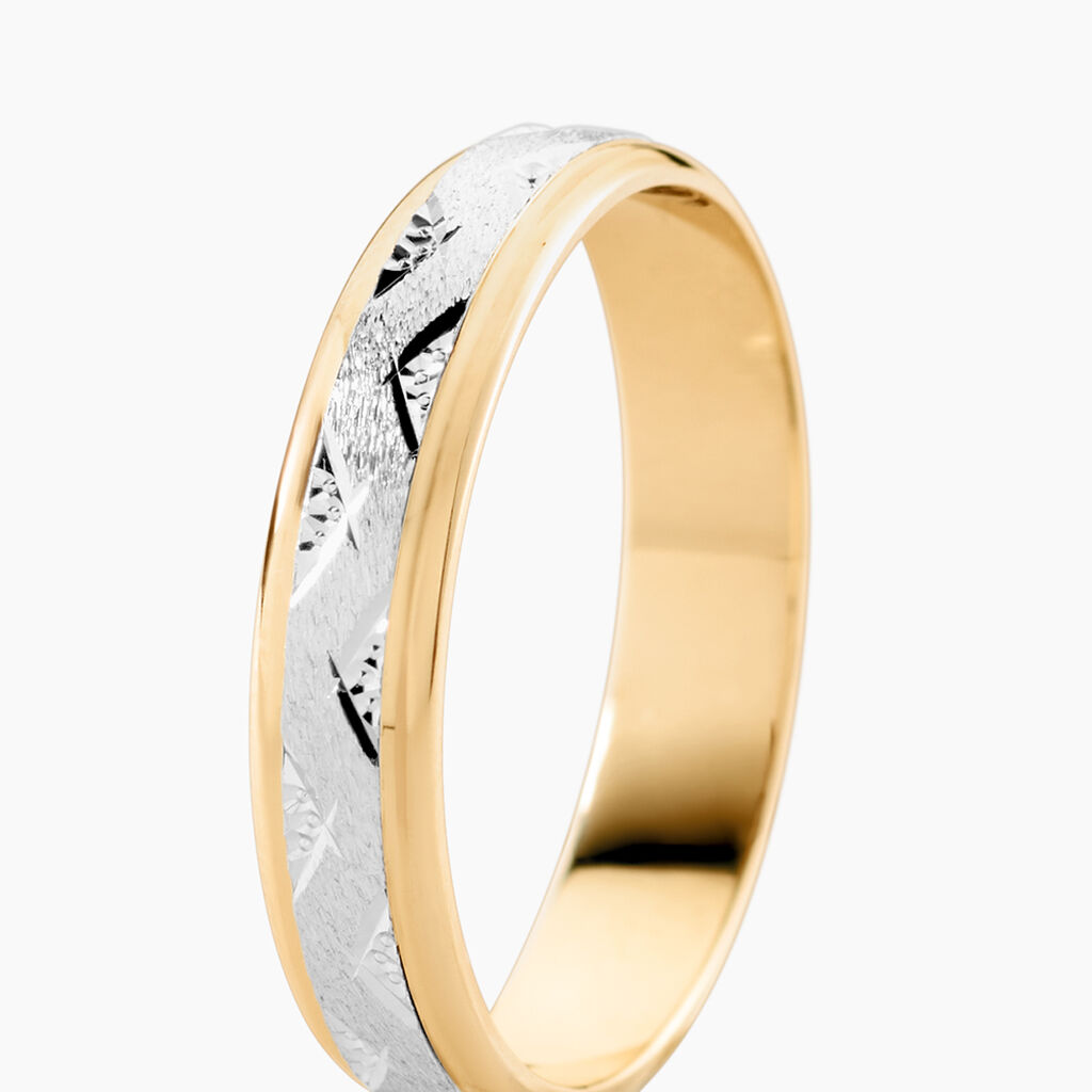 Alliance Cesarius Ruban Plat Or Bicolore - Alliances Unisex | Histoire d&rsquo;Or