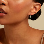 Creoles Serment D'Argent Argent Blanc Malachite Oxyde De Zirconium - Boucles d'oreilles cr&eacute;oles Femme | Histoire d&rsquo;Or