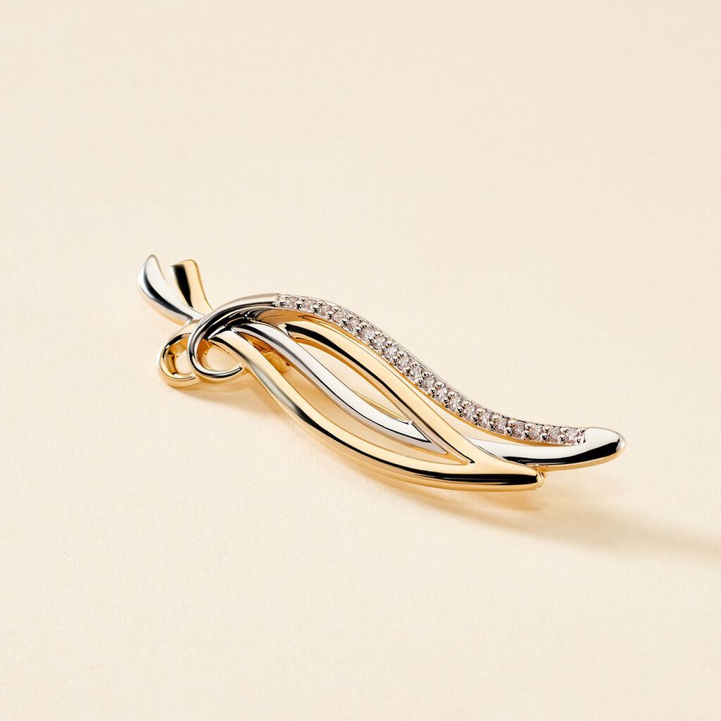 Broche Annaline Plaqu&eacute; Or Jaune Oxyde De Zirconium - Broches Femme | Histoire d&rsquo;Or